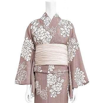 Amazon.co.jp: くすみピンクダリア浴衣セットゆかた 兵児帯 大人